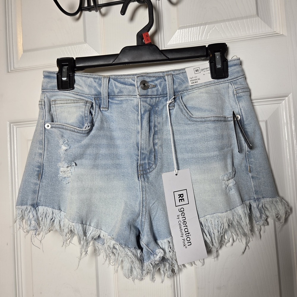 Regeneration sz 3/26 high-rise festival cut off jean shorts NWT casual summer
